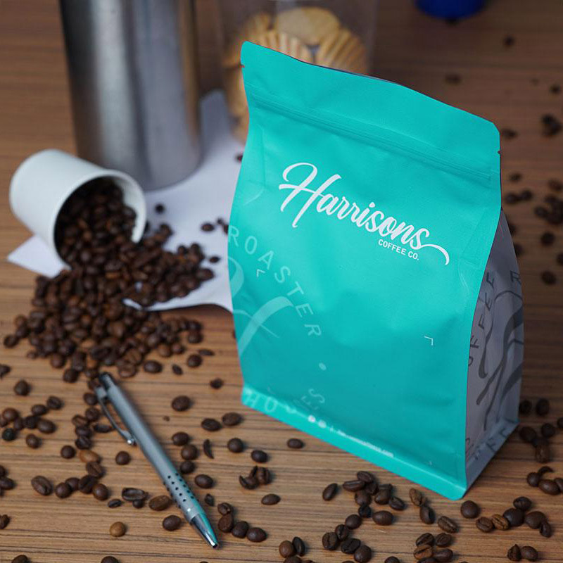 ถุงซิป Coffee Side Gusset พร้อมวาล์ว Alu ด้านใน
